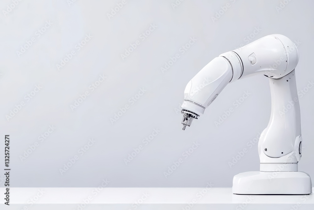 Poster minimal automation concept with simplified robotic arm for future technologies and innovations