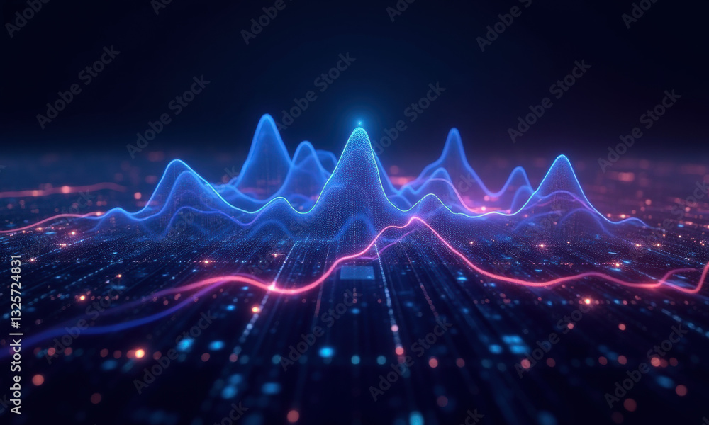 Poster abstract data visualization, tech background - ai & machine learning