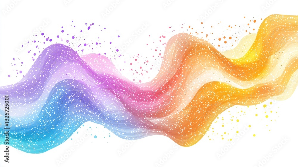 Aufkleber a flowing multicolored abstract design floats against white background
