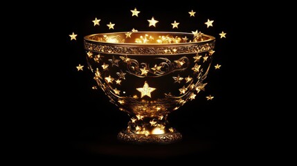 Golden Celestial Chalice: A Mystical Trophy of Stars