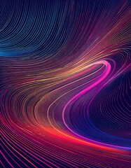 Naklejka premium Abstract geometric line wave poster vector set in vibrant hues