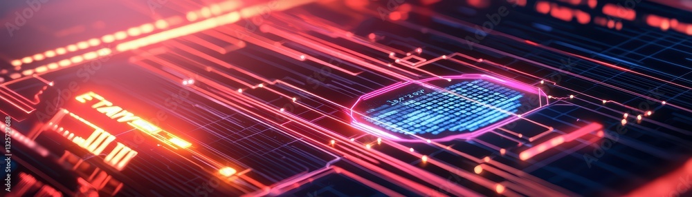Poster futuristic abstract background with high tech digital elements for sci-fi financial concept