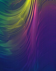 Naklejka premium Abstract geometric line wave poster vector set in vibrant hues