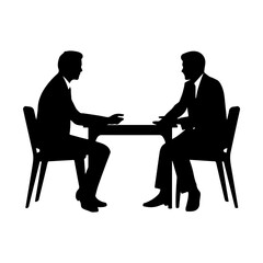 Fototapeta premium Job Interview Silhouette, Professional Meeting, business people meeting
