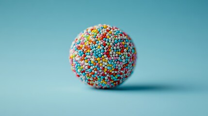 Obraz premium Sprinkled sphere isolated on blue backdrop