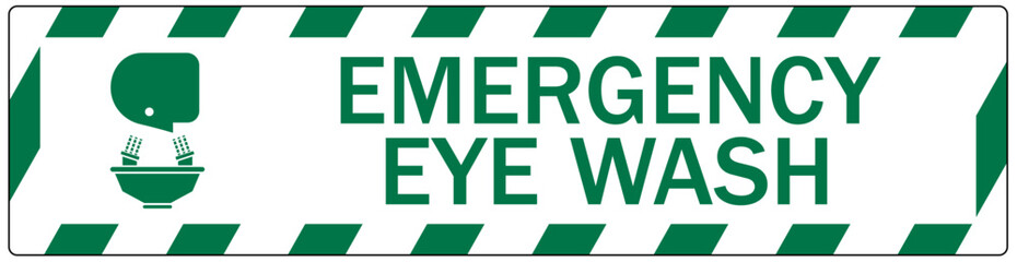 Safety sign emergency eye wash