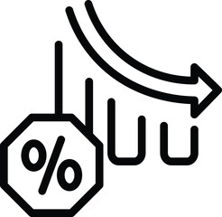 Depreciation and appreciation icon