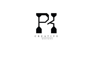 Alphabet letters Initials Monogram logo PK KP P K