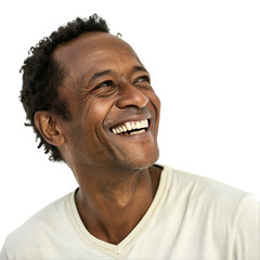 Obraz premium Happy man face on whit ebackground