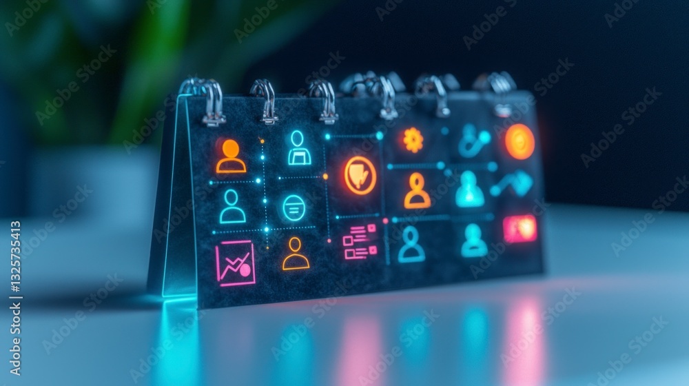 Poster digital task management board team collaboration productivity project workflow illumin