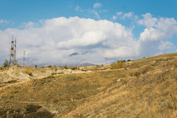 mountain landscape with blue sky