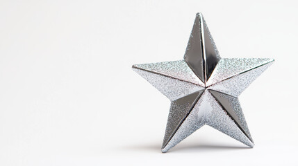 Obraz premium shiny silver star decoration with glittery surface, perfect for festive occasions