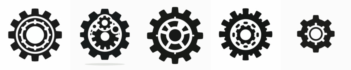 Obraz premium Vector of a gear silhouette.