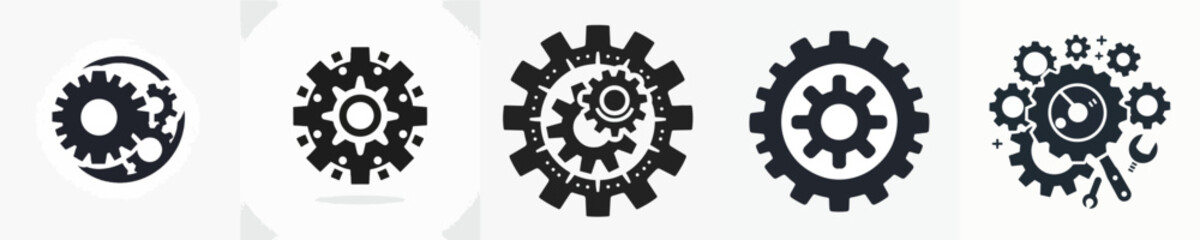 Vector of a gear silhouette.