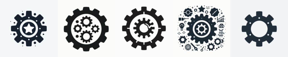 Vector of a gear silhouette.