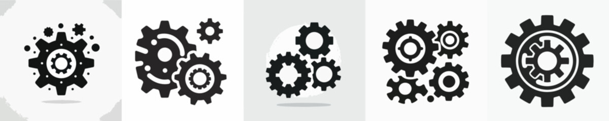 Vector of a gear silhouette.