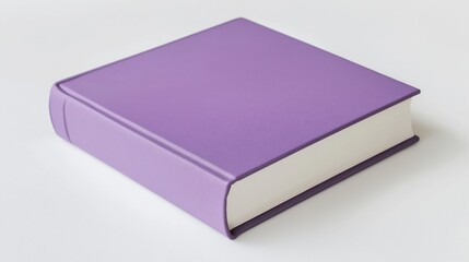 closed hardback book with a vibrant, solid Lilac cover, crisp white pages, and slightly visible spine. The book is set against a plain, bright white background.