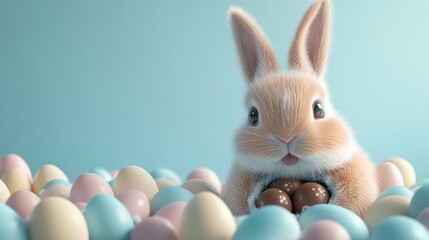 Happy Easter day with Colorful Easter eggs,Spring holiday,Happy easter eggs,festive clip art,Happy Easter greeting card, poster, banner template,april festive concept.