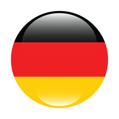 The flag of Germany. Button flag icon. Standard color. Circle icon flag. 3d illustration. Computer illustration. Digital illustration. Vector illustration.