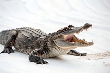 Fototapeta premium alligator with white background