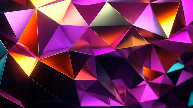 Mesmerizing geometric patterns: colorful reflections and dynamic light transitions