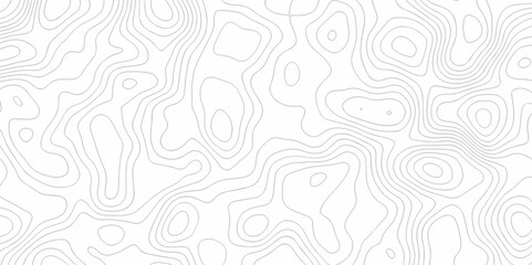 	
Geography landscape Topo contour map on white background, Topographic contour lines. Seamless pattern with lines Topographic map. Geographic mountain relief diagram line wave carve design.