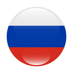 The flag of Russia. Button flag icon. Standard color. Circle icon flag. 3d illustration. Computer illustration. Digital illustration. Vector illustration.