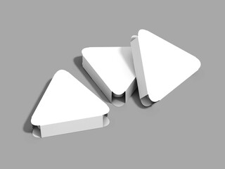 White Blank Onigiri Packaging Mockup 3D Rendering Triangular Food Packaging.
