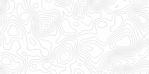 	
Geography landscape Topo contour map on white background, Topographic contour lines. Seamless pattern with lines Topographic map. Geographic mountain relief diagram line wave carve design.