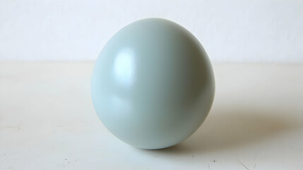 Single grey egg on white background, food preparation