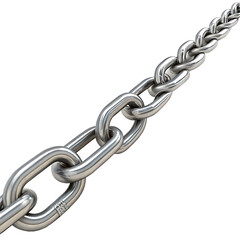 Obraz premium Strong Metal Chain Links for Industrial and Security Use Isolated on White Background Transparent PNG AI Generated
