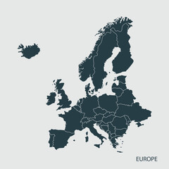 Europe map flat design 