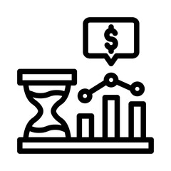 sand clock chart graph business analytic outline style