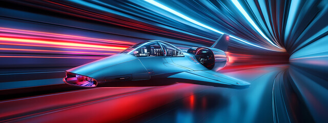 Futuristic AI Scout in Hyperdrive