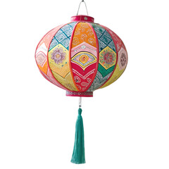 Psd chinese red lantern isolated on transparent background
