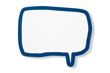 Blue paper speech bubbles isolated on transparent background