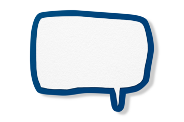 Blue paper speech bubbles isolated on transparent background
