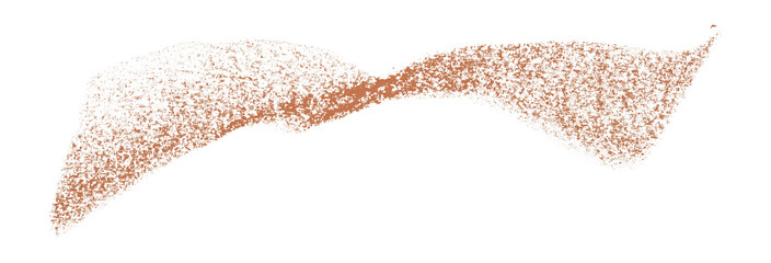 Separate brown crayon brush strokes on transparent background.