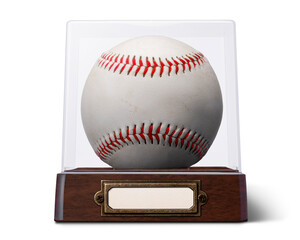 コレクションケースに収められた野球のボール