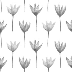 Fototapeta premium Seamless floral pattern. Hand painted watercolor flowers. Graphic element for baby shower or wedding invitations, birthday card, printables, wallpaper, scrapbooking. Vector illustration.