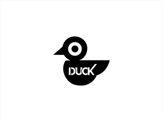 Simple black duck logo design.