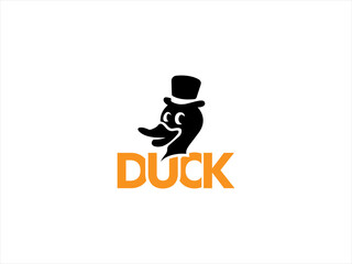 Simple black duck logo design.