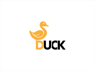 Obraz premium Simple black duck logo design.