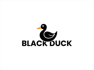 Simple black duck logo design.