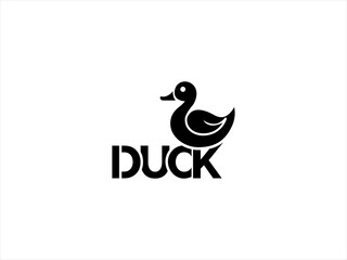 Fototapeta premium Simple black duck logo design.