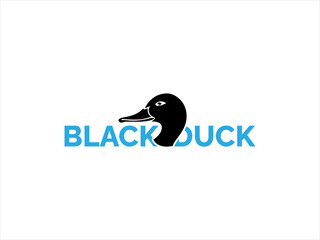 Simple black duck logo design.