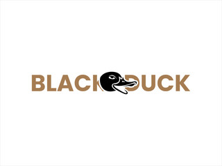 Simple black duck logo design.