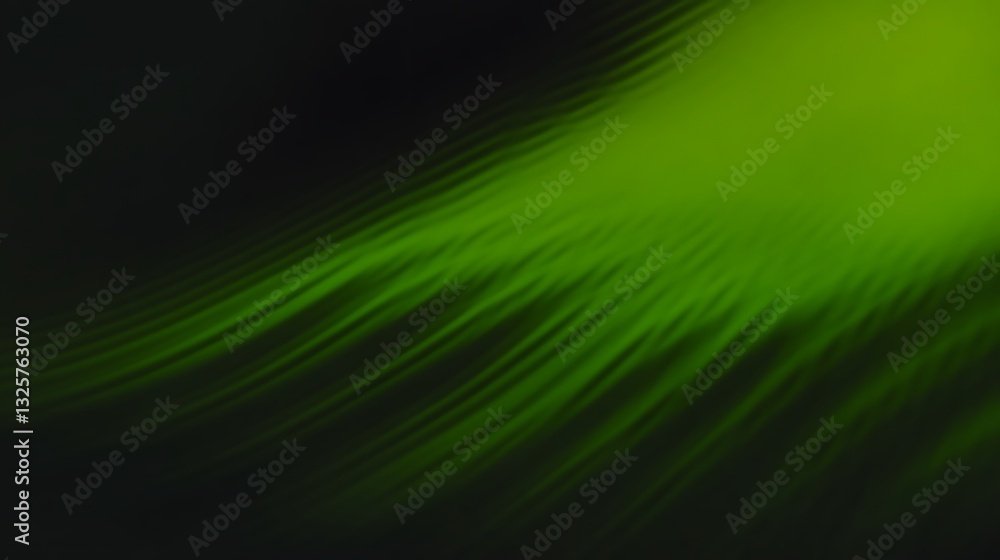 Poster abstract depiction of green light patterns in soft gradients