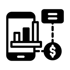 smartphone graph business analytic solid style