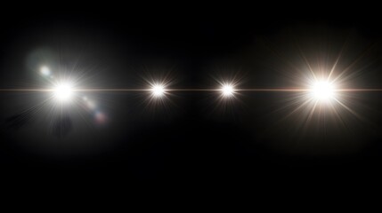 Bright Lights Against a Dark Background Creating Light Beams